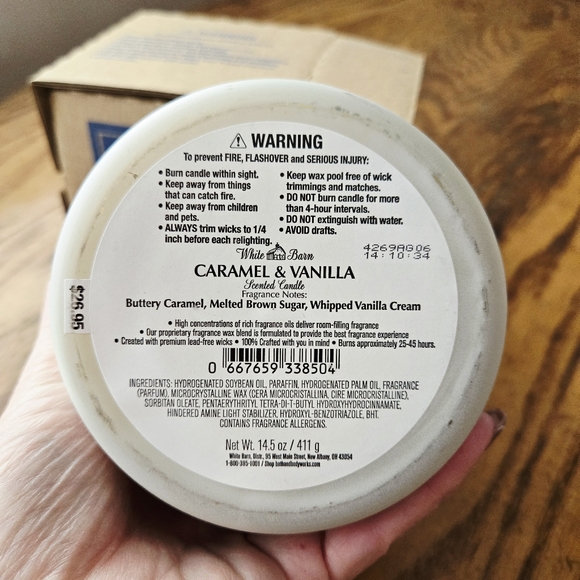 🛍BOGO 50% OFF🕯NWT‼️White Barn "Caramel & Vanilla" 3-wick Candle - Picture 9 of 10
